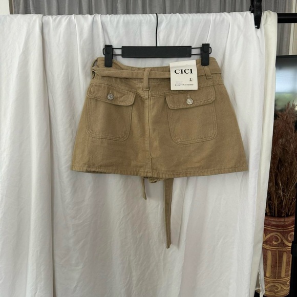 NWT CiCi fashion studio- y2k khaki low rise cargo mini skirt- Large - Picture 6 of 7